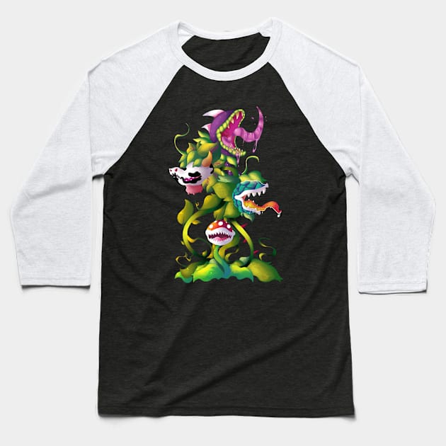 Piranha Plants Baseball T-Shirt by Yukipyro